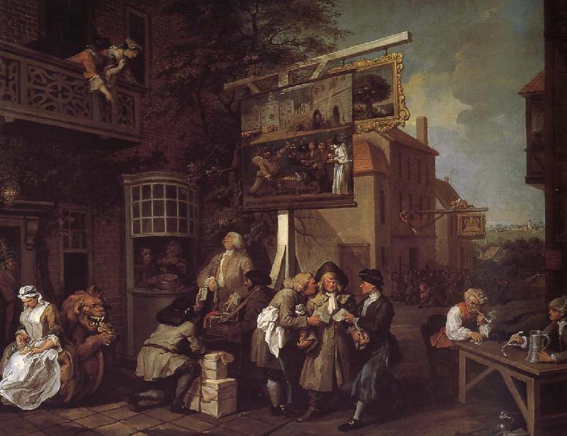 William Hogarth Election campaign to win votes oil painting picture